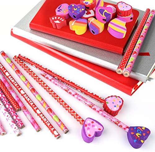 Miahart 48 komada Valentinovo zaljubljene olovke za brisanje srca postavljaju školsku kancelariju