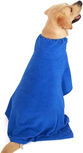 SMALLLEE_LUCKY_STORE pas bade mantil za sušenje peškira za male srednje velike pse Podesiva dolčevita kućna haljina za kućne ljubimce sa remenom za struk Mikrofiber Quick Dry Super upijajući