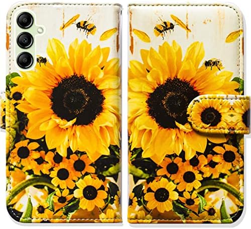 Bcov Galaxy A14 5G slučaj, suncokretova pčela preklopna futrola za telefon poklopac novčanika sa držačem za kartice nosač za Samsung Galaxy A14 5G