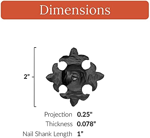 5 Pack -iron Clavos Dekorativni nokti 2 inčni - crni - Dekorativni akcent za poboljšanje kućnih