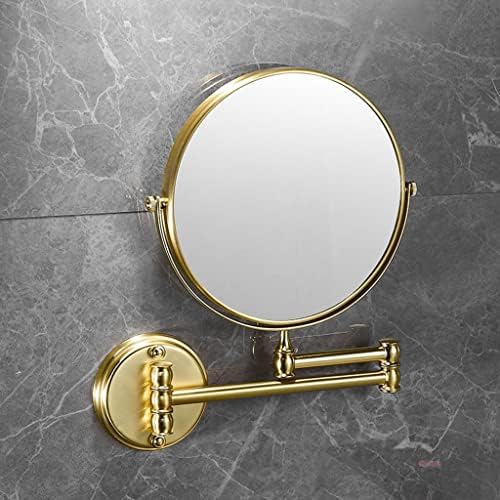 Četkani zlatni kupatilo hardverski set, od nehrđajućeg čelika Zlato savijajući kozmetički ogledalo, toaletna četka, stalak za tkivo, nosač za kosu, kuka za kosu, kukavica sa rodom
