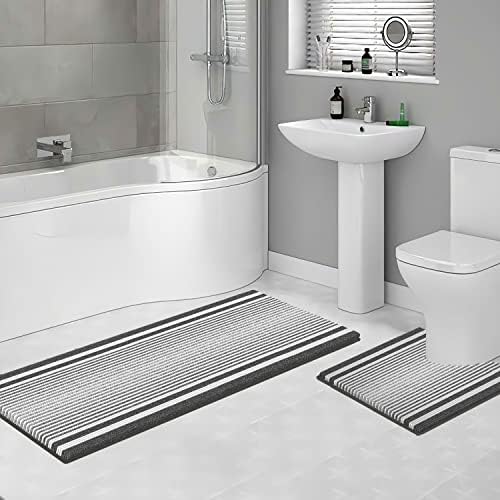 Sunhop siva kupatilo, ultra mekani ne klizajući rub i apsorbiraju tepih za kupatilo, savršena plišana kupatila