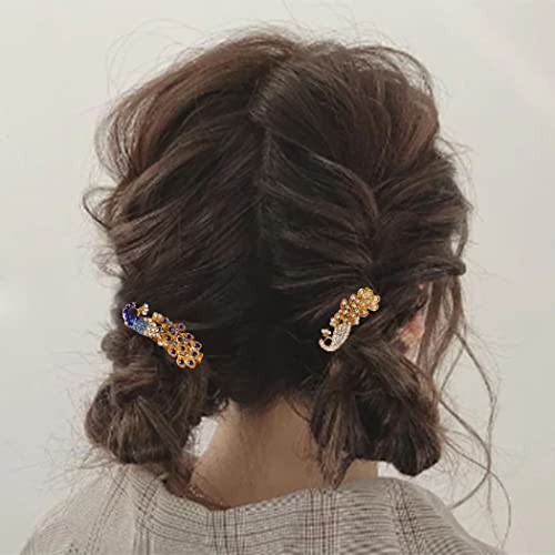 Casdre Crystal Hair Clip Gold Bridal hair Piece Party Prom Peacock Hair Accessories za žene i djevojke