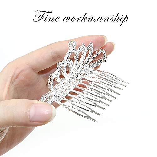 NODG 3 komada srebrne tijare za žene princeza vještački dijamant Mini tijare sa češljem Krune