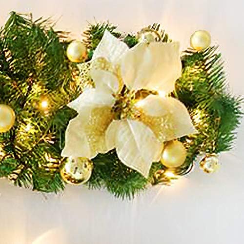 Boboya božićni vijenac Stepeništa Stempar svjetlosni ukras LED kamin Ornament Osvetljeni borov