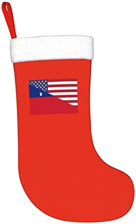 TZT američka zastava i samoanske zastave Božićne čarape, Xmas Holiday Party pokloni za porodične dekoracije