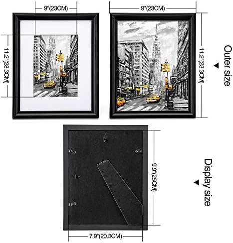 TWING 8 x 10 okvir za slike Real Wood Black prikazuje 5x7 okvir za fotografije sa prostirkom ili 8