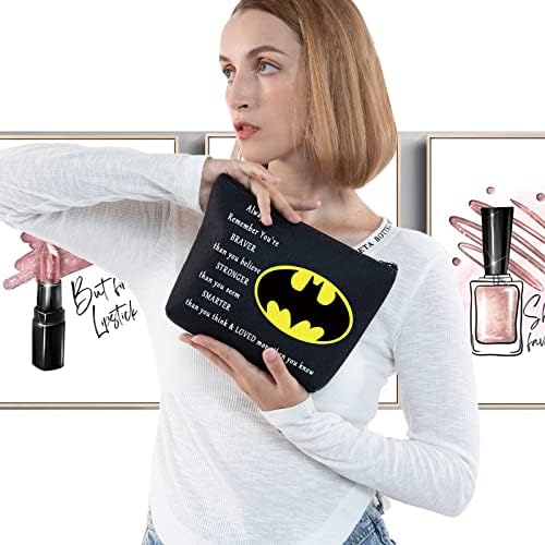 LEVLO filmska kozmetička torba za šminkanje klasični Logo poklon za šišmiše hrabriji ste jači pametniji nego što mislite da je torba za šminkanje šišmiša za žene djevojke