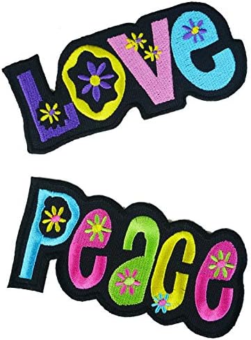 Grafička prašina mira Ljubav Uživajte u jednostavnom izvezemnom gvožđu na patch Apply Clower Cartoon