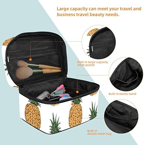 Yoyoamoy Travelna torba za šminku sa odjeljkom, ananas slatka uzorka velika kozmetička futrola personalizirana kozmetička kutija za skladištenje Organizator za pohranu sa ručkom