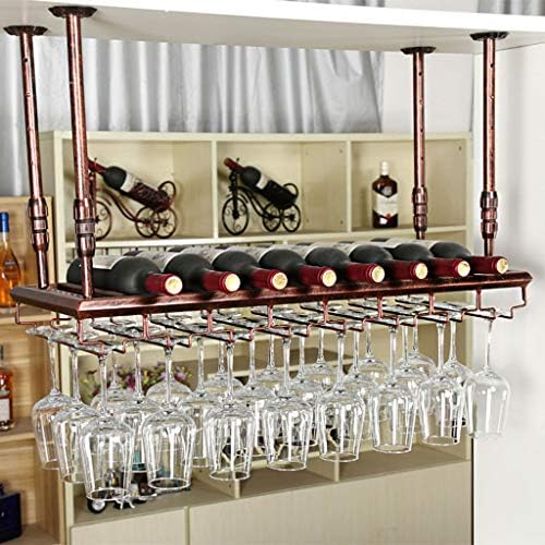 Vinski stakleni stalak metal / vinski stalak za vješalice viseći spremište za pohranu držača vina / šampanjskog stakla za čašu za stalak za stalak za stalak za nosače, za barski kuhinjski ormar