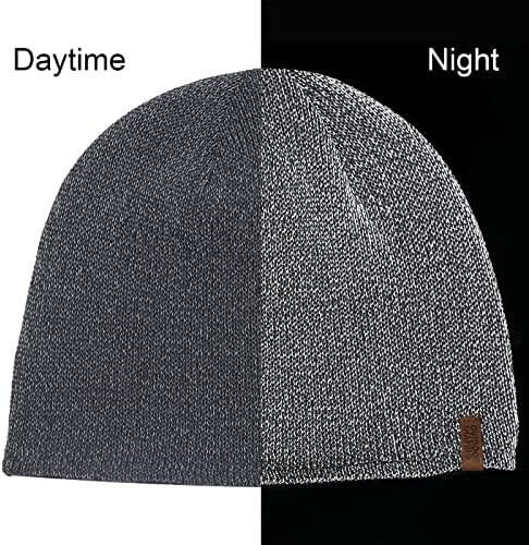 Vanjska oblikovanje Reflektirajuća kapa visoke vidljivosti zimska topla sigurnosna pletena kapa za trčanje