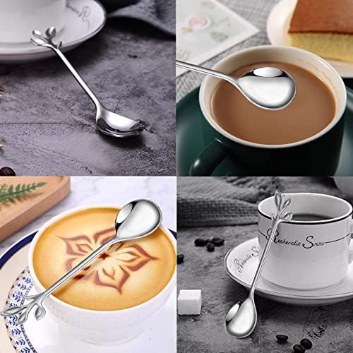 Ifeico Mini kašike za kafu, čajne kašike od nerđajućeg čelika za hranu, desertne kašike od srebrnog lista