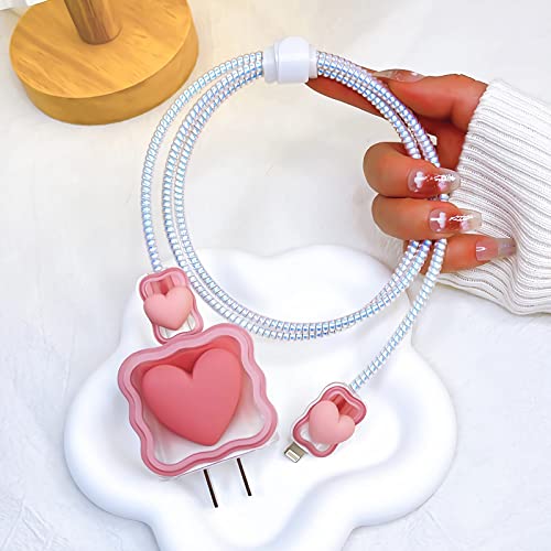 Slatki kablovski zaštitnik za punjač za iPhone, 3D Ljubav dizajner za dizajn srca Ugrijte USB punjač Data