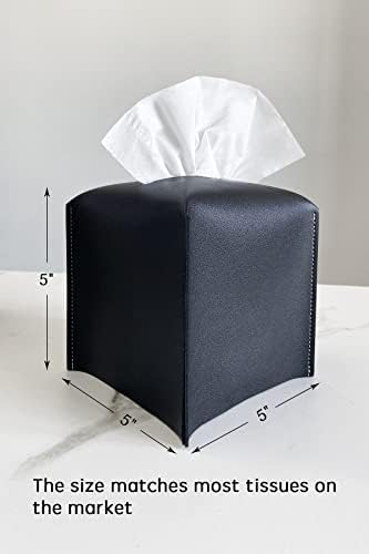 Borio Tissue box Cover, [rafiniran] moderni PU Koža Square Tissue Box Holder-dekorativni držač/Organizator