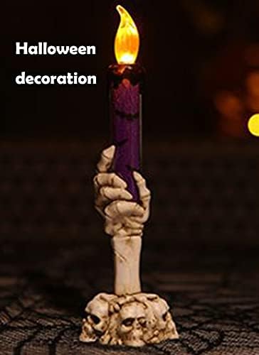 Yoo Halloween dekoracije Halloween ukrasi Glowing Candle Light Lobanja ručni svijećnjak 2 komada 4 komada