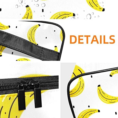 ECMRad prijenosni vrećica za šminku Žuta banana uzorak Ljeto voće Print Veliki kapacitet sa patentnim zatvaračem Pogodno za prekrasne djevojke Dame Tinejdžeri Turistički kampovi