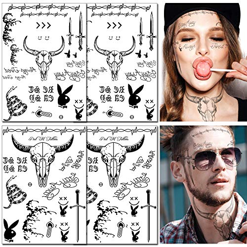 6 listova Halloween Privremene tetovaže naljepnice za lice na licu tetovaže za lažno tijelo umjetnosti tetovaže