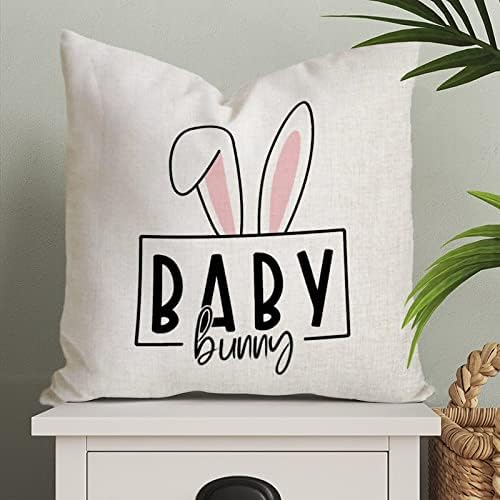 Baby Easter bacanje jastuk obojeni zečji jastuk za jastuk Spring Wildflower jastuk pokrov kvadratni