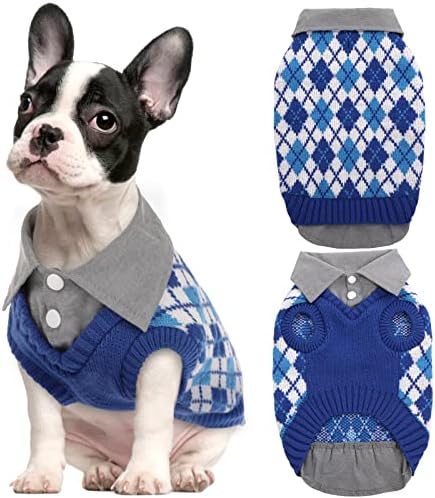Kuoser Pleid džemper topla odjeća, patchwork dizajn kućnog ljubimca pletiva cladenski pulover pulover duksere sa povodljivom rupom za male mačke pse