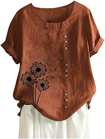 Bluze za žene Dressy Letton, Ženska modna vrha Ležerne majice za maselion Trup sa majicama Dugme s kratkim rukavima