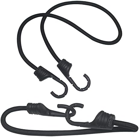 4 komada bungee kablovi sa kukama Crne elastične kamenke za konopke za teške duševe za Tarp prekrivače, platnene nadstrešnice, motocikl, teret