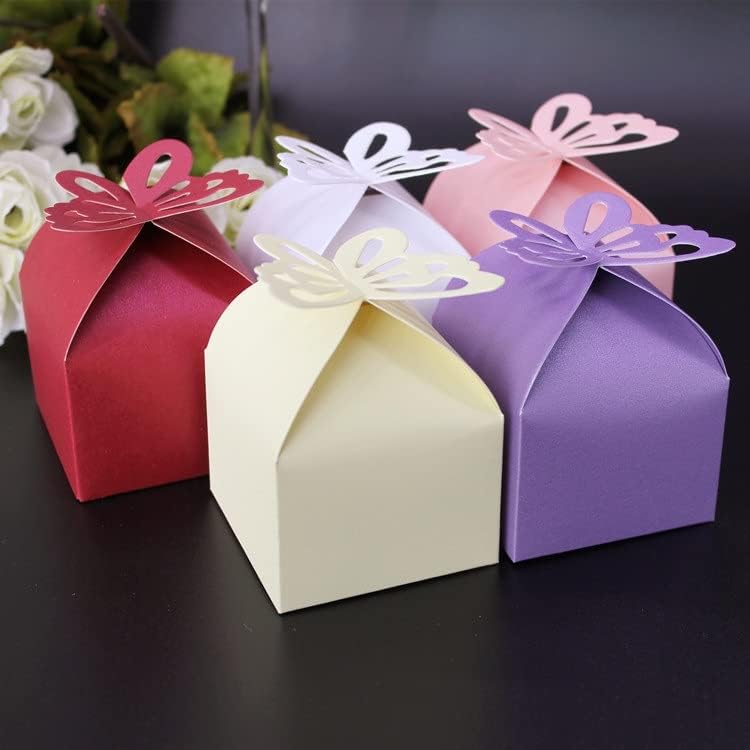 N / A 50pcs papir u obliku leptira Favorizirajte poklone bombonske kutije preklopite DIY venčani