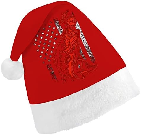 Bas ribolov mamac i američka zastava Božić šešir Santa kape Božić Tree dekoracije Holiday Decor