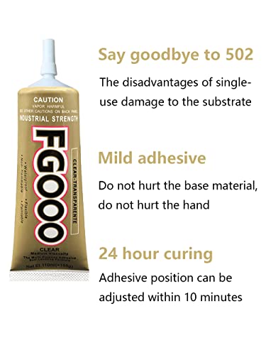 FGOOO Super Multi-Function Strength Adhesive Glue, 50ml*3,Nadogradnja za zamjenu B-7000 industrijske ljepljive Paste za Rhinestones zanate, obuću za odjeću, tkanine, izradu nakita, mobilne telefone, Tablet