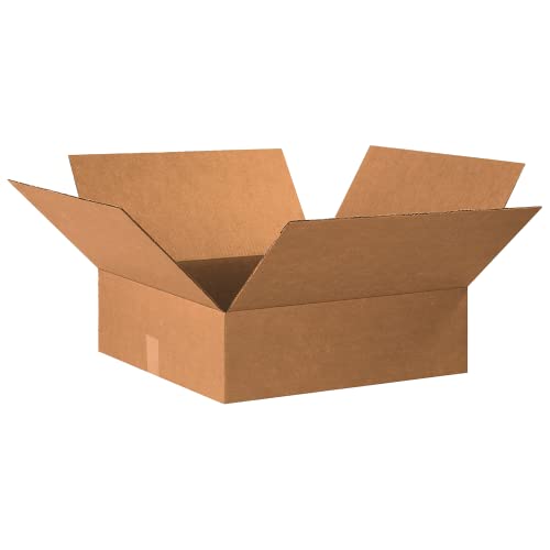 Partneri brend 20X20X6 ravne valovite kutije, ravne, 20L x 20W x 6H, pakovanje od 15 komada | dostava, Pakovanje, selidba, kutija za odlaganje za dom ili posao, Jake veleprodajne rasute kutije