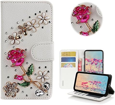 STENES OnePlus 3 Case, OnePlus 3T Case-Stylish - 3D Handmade Bling Crystal Rose Flowers cvjetni dizajn