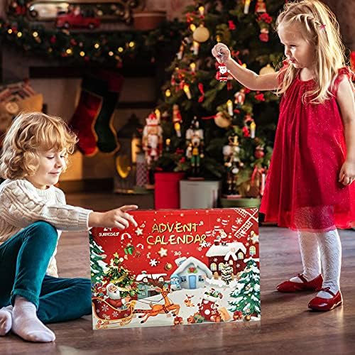 Božić 24 dana odbrojavanje Advent Kalendar sa Santa Claus snjegović Božić zvončići za dječake, djevojčice,