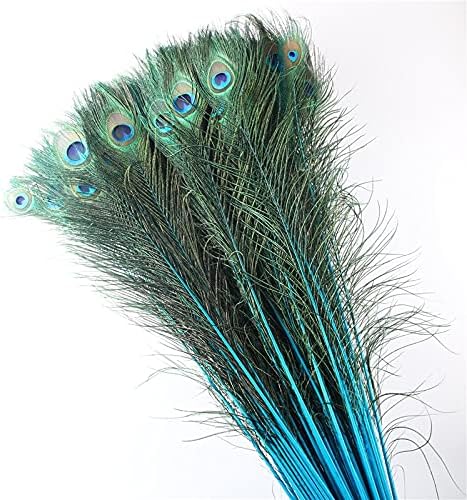 Pumcraft pero za zanat 70CM-80CM / 28-32inch prirodno paunovo perje za svadbene dodatke DIY dekoracija Lake Blue Feather Plumas - 100pcs