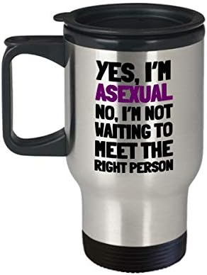 Aseksualna putnička krigla - Aseksualni poklon ponosa - smiješan poklon aseksualnosti - Da, ja
