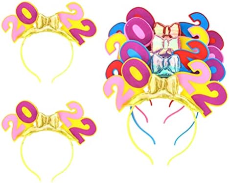 Kesyoo rođendan 2022 traka za glavu 6Pcs 2022 Luminous Light hair Hoops Hair New Year Glowing Headbands Dodaci za kosu za rekvizite za godišnjicu zabave djevojčice