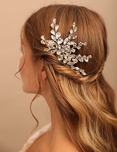BERYUAN žene Clear Rhinestone Crystal suza češalj za kosu Vine srebro vjenčanje kosa dodatak poklon za nju stranka pokrivala za glavu za mladu djeveruše djevojke
