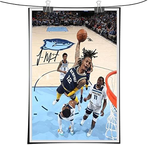 Furtosyna Ja Morant Poster Memphis Grizzlies Slika Zidni dekor Sportski platno Zidno umjetničko potpis Umran 16x24Inch