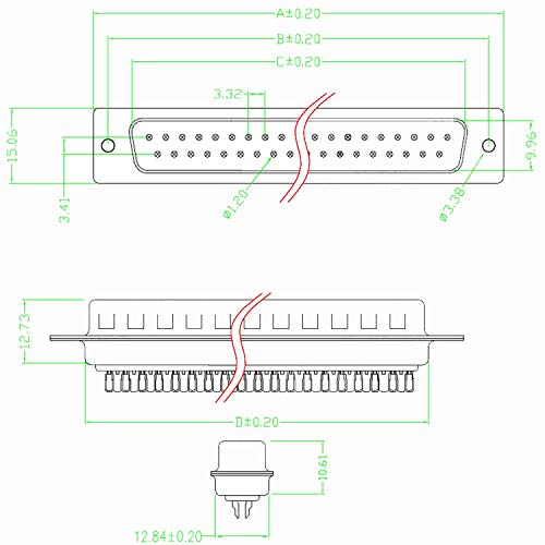 Futheda 10pcs Računar DB9 muški konektor adapter za lemljenje tipa 9 PIN D-SUB priključci PC pribor