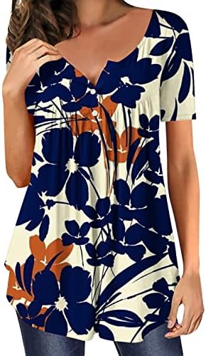 Ženske košulje za nošenje sa gleženjima ljetni kratki rukavi vrhovi slatki Print Tee Flowy Loose