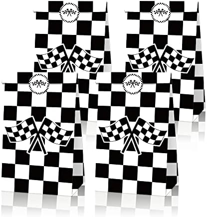 Na 12 komada Trkačke torbe za čišćenje Car Crno-bijele karirane trkačke torbe za raceCar Karirane trke