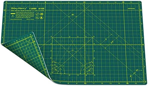 Sjajna rezanja za rezanje sa samo zaceljenom 12 x 18 ploča za obrtna rezanje dvostrana 5-slojna rotaciona mat za šivanje zanata za obrt za obrtni tkanini Precizni ScrapBook projekt zelena