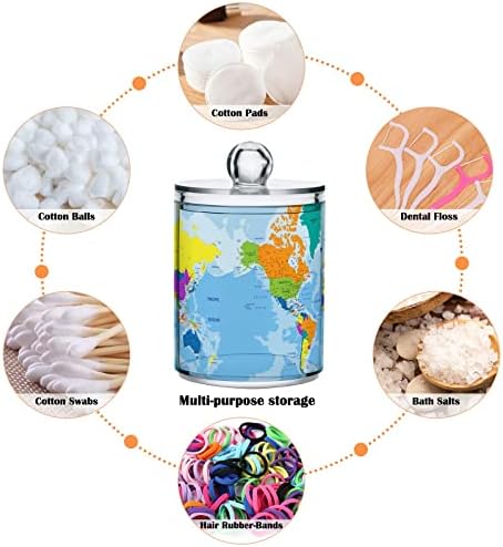 INNEWGO COROFEL WORLD STIL 2 Pamuk Pamuk Swab Holder Organiser Dispenser Plastični spremište sa poklopcima