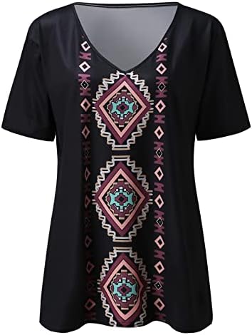 Dubokog bluza za vrat za žene za žene Jesen Ljeto kratki rukav Argyle Victorian Bluzes T majice TEEN GIRKE Odjeća D5