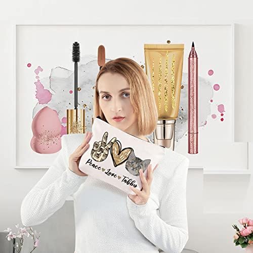 Levlo Cute Tabby Cat Cosmetic Make up Bag Tabby mama Poklon mir Love Tabby šminka patentna torbica za torbu
