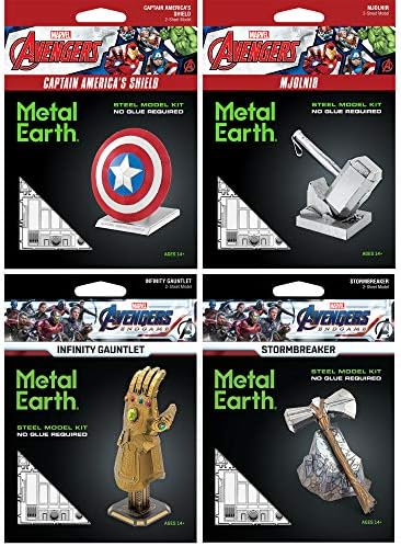 Metal Earth Fascinations 3d metalni model kompleti Set od 4 Marvel Avengers-Infinity Gauntlet