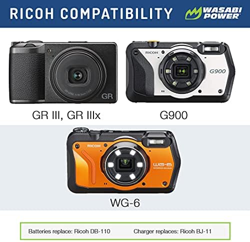 Wasabi Power DB-110 baterija i punjač za Ricoh Gr III, GR IIIX, WG-6, G900