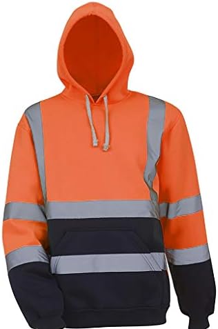 XXBR MENS sigurnosne majice Road Rad visoke vidljivosti pulover dugih rukava s kapuljačom duksevi