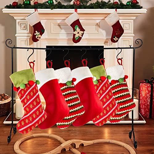 Božićna držač za čarape 6 Houc Holiday Decoration Držač metalna držač za držanje crna Samostojeći držač čarapa Božićni bombonski voz za vješalice za vješalice za vješalice za podudar za božićni dekor
