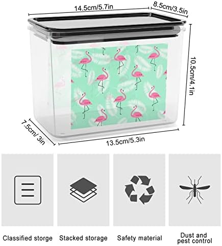 Šareni ružičasti flamingo kontejneri za skladištenje prozirna plastična kutija sa poklopcima