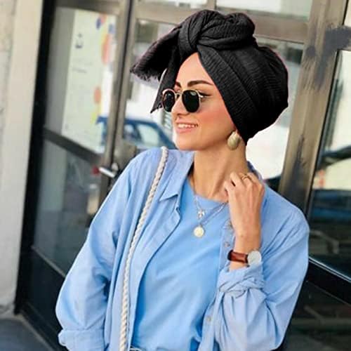 DRESHOW Turban head Wraps za afričke žene šal za dugu kosu šal hidžab hidžab headwrap Hair Accessories